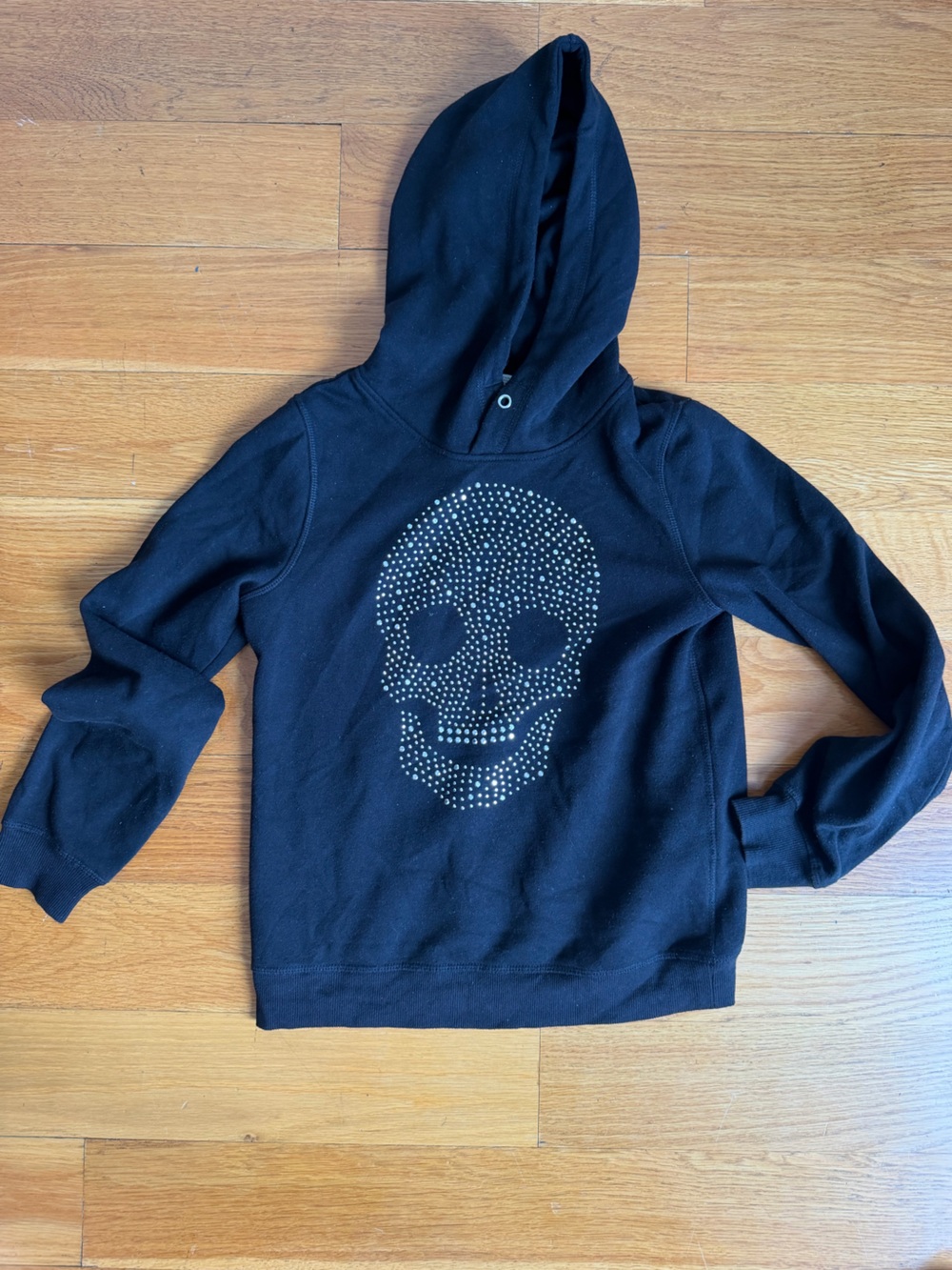 Girls Studded Skull Hoodie